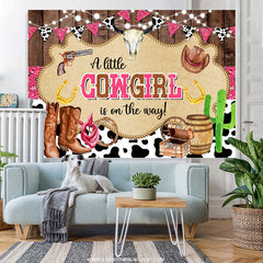 Lofaris Pink Cowgirl Ranch Vintage Gender Reveal Backdrop