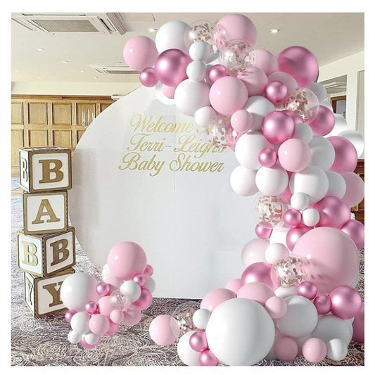 Lofaris Pink DIY 107 Pack Balloon Arch Kit | Party Decorations - White
