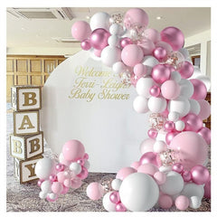 Lofaris Pink DIY 107 Pack Balloon Arch Kit | Party Decorations - White