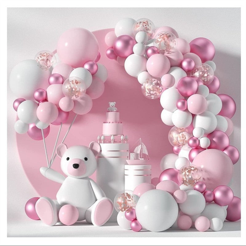 Lofaris Pink DIY 107 Pack Balloon Arch Kit | Party Decorations - White