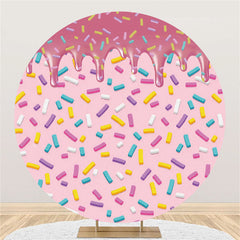 Lofaris Pink Donuts With Various Colored Sugar Circle Backdrop