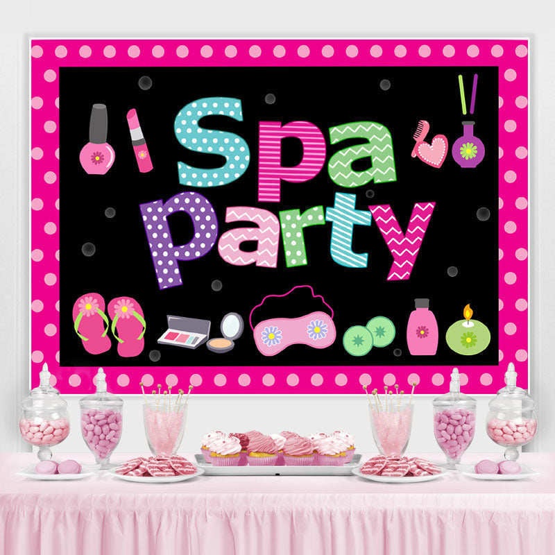 Lofaris Pink Dots Spa Party Make Up Backdrop for Girl