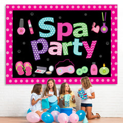 Lofaris Pink Dots Spa Party Make Up Backdrop for Girl