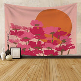 Lofaris Pink Floral Bohemian Room Decoration Wall Tapestry