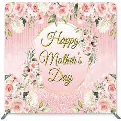 Lofaris Pink Flower Glitter Double-Sided Backdrop for Mothers Day