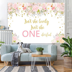 Lofaris Pink Flower Lovely Her Is Onederful Birthday Backdrop