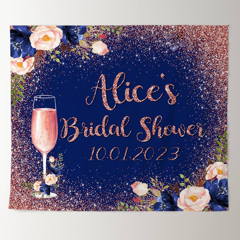Lofaris Pink Glitter Brunch And Bubbly Bridal Shower Backdrop