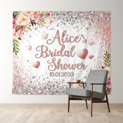 Lofaris Pink Glitter Kiss The Miss Goodbye Wedding Backdrop