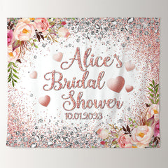 Lofaris Pink Glitter Kiss The Miss Goodbye Wedding Backdrop