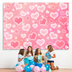 Lofaris Pink Heart Glitter Early 2000s Photo Birthday Party Backdrop