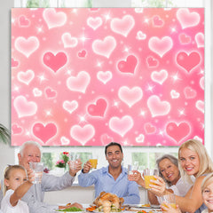 Lofaris Pink Heart Glitter Early 2000s Photo Birthday Party Backdrop