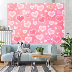 Lofaris Pink Heart Glitter Early 2000s Photo Birthday Party Backdrop