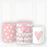 Lofaris Pink Heart Pedestal Cover With Balloons Cylinder