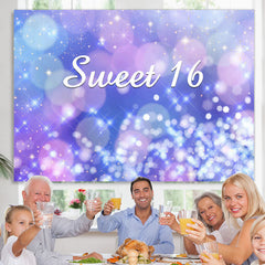 Lofaris Pink Purple Bokeh Glittle Sweet 16 Birthday Backdorp