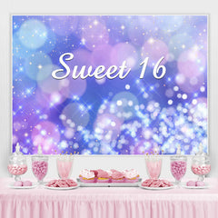 Lofaris Pink Purple Bokeh Glittle Sweet 16 Birthday Backdorp