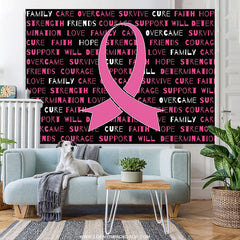 Lofaris Pink Ribbon Inspirational Quotes Cancer Awareness Nurse Backdrop