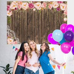 Lofaris Pink Rose Gold Glitter Baby Shower Backdrop For Girl