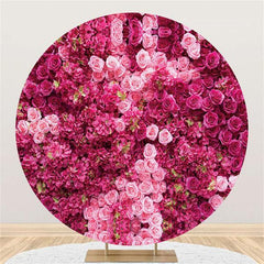 Lofaris Pink Roses Custom Circle Wedding Backdrop Decoration