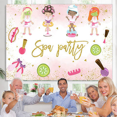 Lofaris Pink Spa Party Happy Birthday Backdrop For Girls