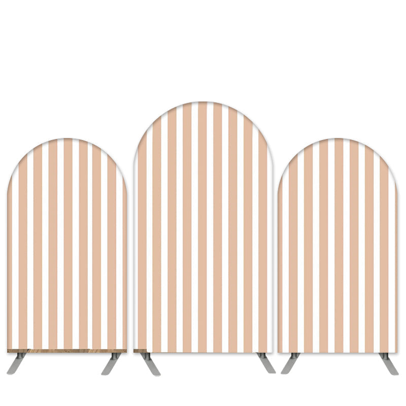 Lofaris Pink White Stripes Theme Happy Birthday Arch Backdrop Kit