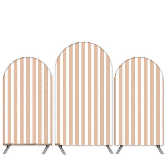 Lofaris Pink White Stripes Theme Happy Birthday Arch Backdrop Kit