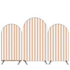 Lofaris Pink White Stripes Theme Happy Birthday Arch Backdrop Kit