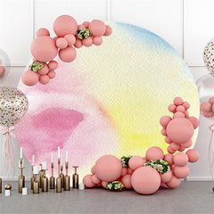 Lofaris Pink Yellow Graffiti Circle Happy Birthday Backdrop