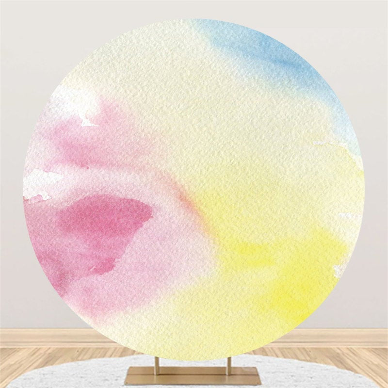 Lofaris Pink Yellow Graffiti Circle Happy Birthday Backdrop