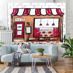 Lofaris Pizza Shop Photo Newborn Baby Shower Party Backdrop
