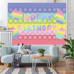 Lofaris Pop Fidget Toy Macaron Pastel Happy Birthday Backdrop