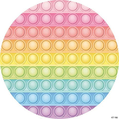 Lofaris Pop It Toy Colorful Fidget Round Backdrops for Birthday