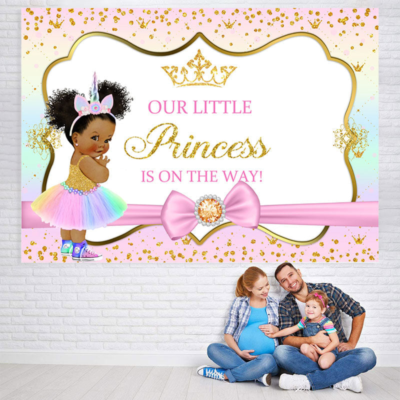 Lofaris Princess And Pink Theme Baby Shower Backdrop For Girl