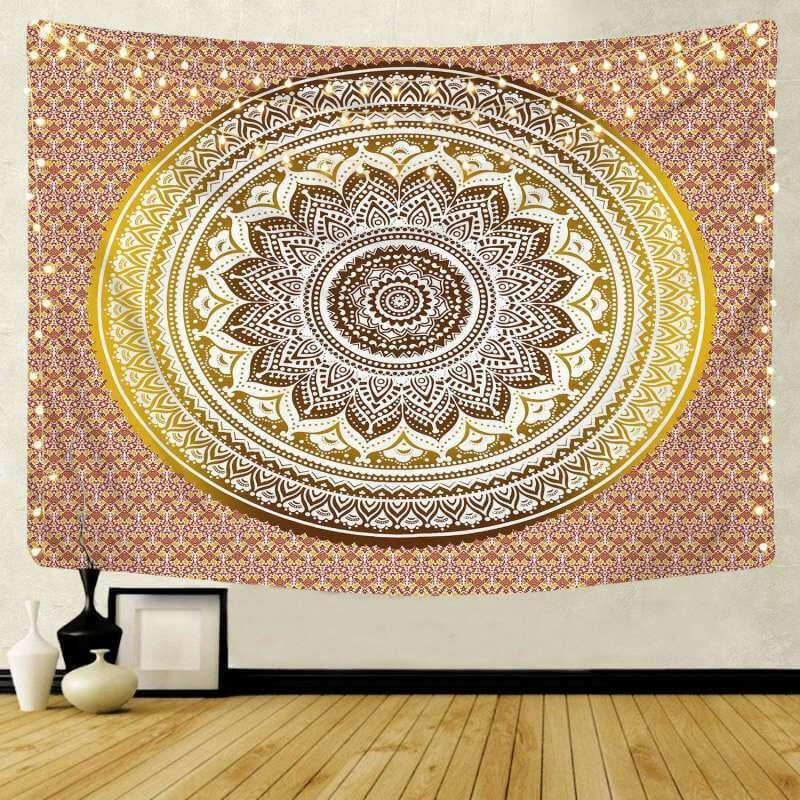 Lofaris Psychedelic Flower Lotus Bohemian Mandala Wall Tapestry