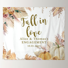 Lofaris Pumpkin Fall In Love Autumn Bridal Shower Backdrop