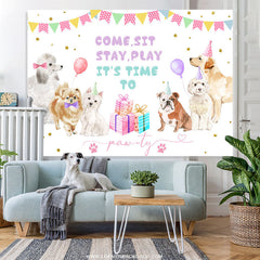 Lofaris Puppy Game Party Theme Happy Birthday Backdrop