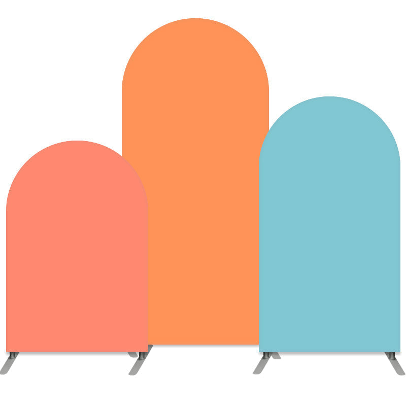 Lofaris Pure Color Arched Backdrop Set Double Sided Tension Fabric Cover