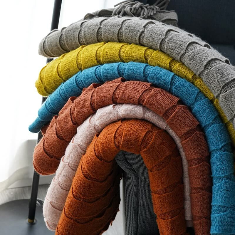 Lofaris Pure Color Knit Blanket Soft And For Bed Or Sofa