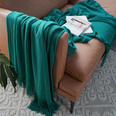 Lofaris Pure Color Knitted Blanket Decorated Sofa Cover