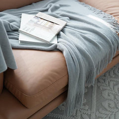 Lofaris Pure Color Knitted Blanket Decorated Sofa Cover