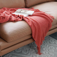 Lofaris Pure Color Knitted Blanket Decorated Sofa Cover