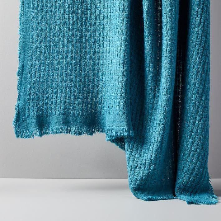 Lofaris Pure Color Knitted Blanket Jacquard Warp Knitting Decoration