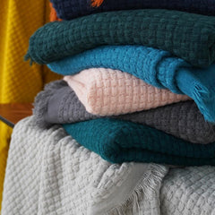 Lofaris Pure Color Knitted Blanket Jacquard Warp Knitting Decoration