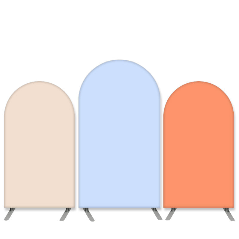 Lofaris Pure Color Theme Blue And Orange Birthday Arch Backdrop Kit