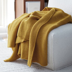 Lofaris Pure Color Thick Wool Knitted Blanket Long Throw
