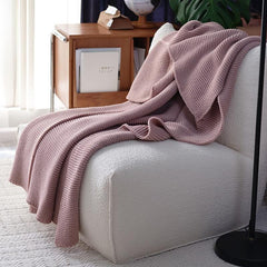 Lofaris Pure Color Thick Wool Knitted Blanket Long Throw
