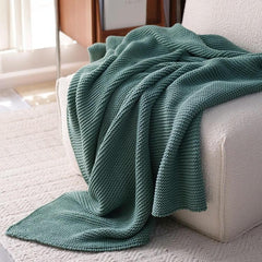 Lofaris Pure Color Thick Wool Knitted Blanket Long Throw