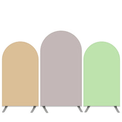 Lofaris Pure Pink Khaki Double Side Birthday Arch Backdrop Kit