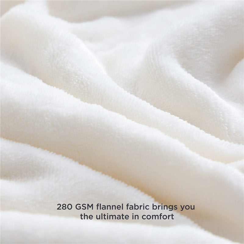 Lofaris Pure White Fleece 300GSM Bed Couch Throw Blanket For Kids