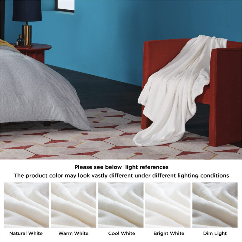 Lofaris Pure White Fleece 300GSM Bed Couch Throw Blanket For Kids