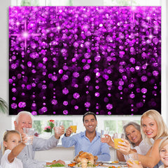Lofaris Purple And Black Glitter Birthday Backdrop For Girl